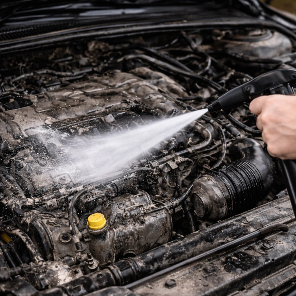 alt="Измиване на двигателен отсек след ENGINE DEGREASE"