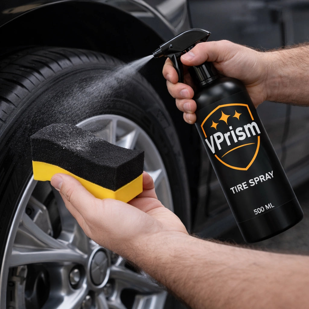 alt="Освежаване на  автомобилни гуми  с TIRE SPRAY"