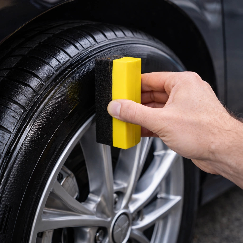 alt="Нанасяне на TIRE SPRAY"