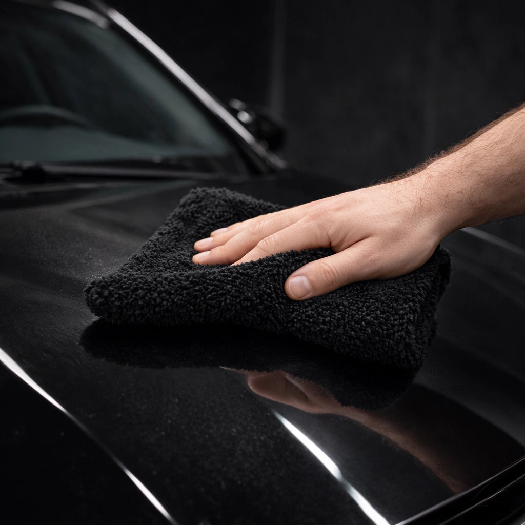 alt="Полиране с CLEAN TOWEL след WAX SPRAY"