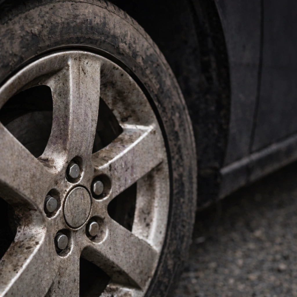 alt="Мръсни джанти преди WHEEL CLEAN"